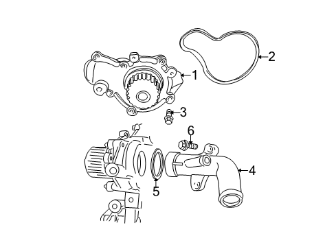 2008 Chrysler PT Cruiser Water Pump Diagram 2 - Thumbnail
