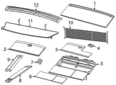 2025 Jeep Grand Wagoneer L Interior Trim - Rear Body Diagram