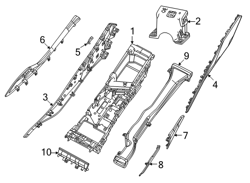 2025 Dodge Charger Daytona Reinforce - Center Console Diagram for 7UD87TX7AA