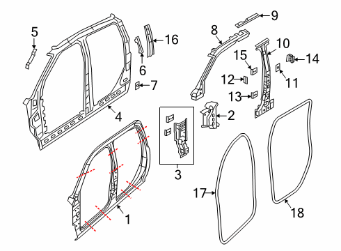 2023 Ram 3500 Panel - Bodyside Aperture Outer Co Diagram for 68144988AE