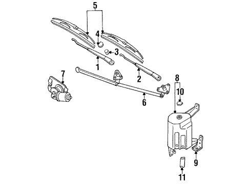 1994 Dodge Colt Wiper Arm Diagram for MB944049