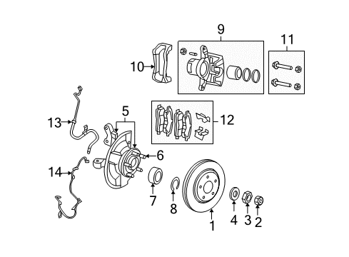 2017 Jeep Compass Rotor, Front Diagram for 68249840AC