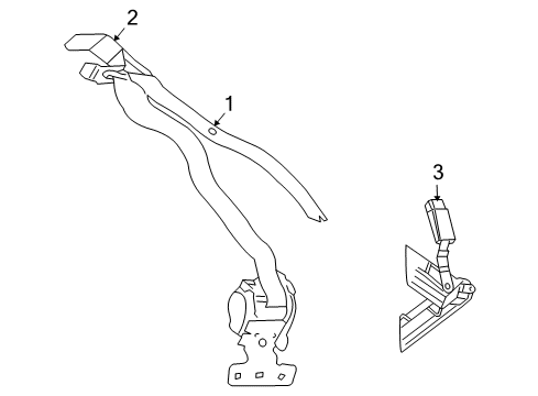 2008 Dodge Viper Lap & Shoulder Belt, Front Passenger Side Diagram for 1BD961X9AA