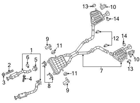 2012 Jeep Grand Cherokee Muffler W/Tpipe Diagram for 5147360AC