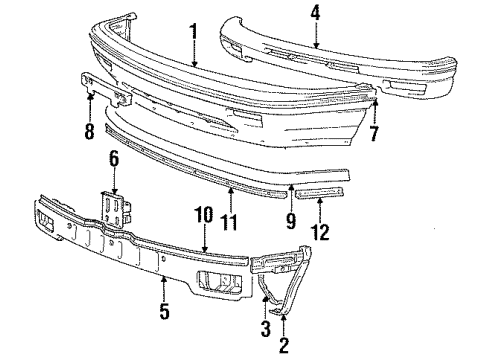 1992 Dodge Colt Bumper & Components - Front Diagram