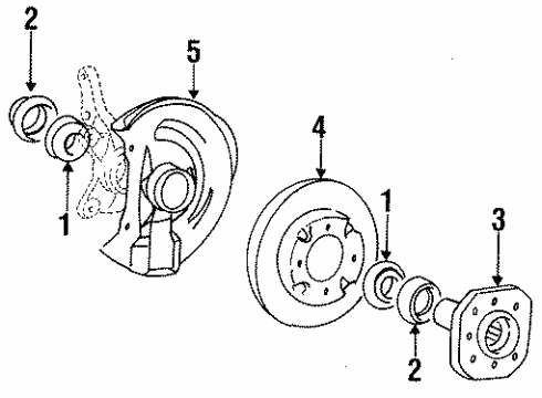 1986 Dodge Colt Caliper Overhaul Kit Diagram for MB277543