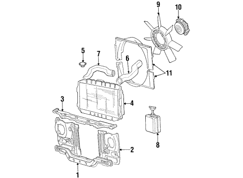 1989 Dodge Raider Radiator & Components Diagram 2 - Thumbnail