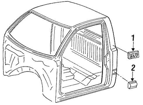 1998 Dodge Ram 2500 Side Molding Diagram for 55076886AA