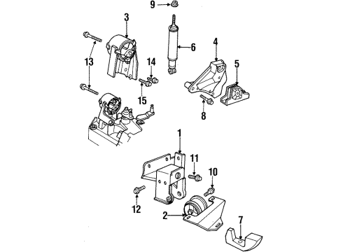 1995 Dodge Neon Damper Upper Bracket Diagram for 4668166