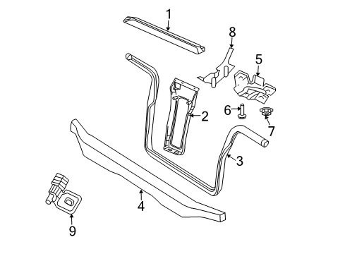 2002 Jeep Liberty Upper Tie Bar, Front Diagram for 55176763AC
