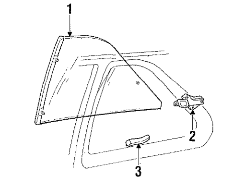 1991 Dodge Shadow Glass & Hardware - Quarter Panel Diagram