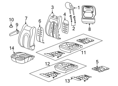 2025 Chrysler Pacifica Foam - Front Seat Back Diagram for 68224627AD