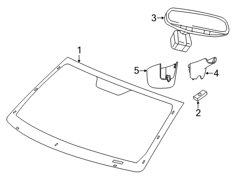 2021 Jeep Cherokee Mirror Inside Diagram for 68333748AA