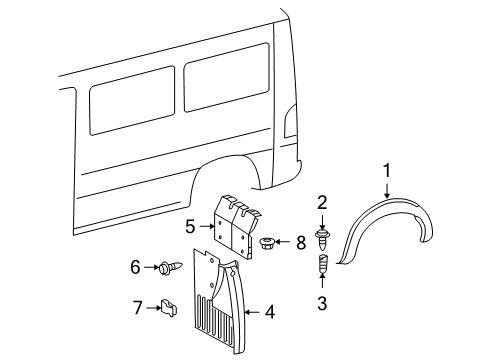 2006 Dodge Sprinter 2500 Exterior Trim - Side Panel Diagram 2 - Thumbnail