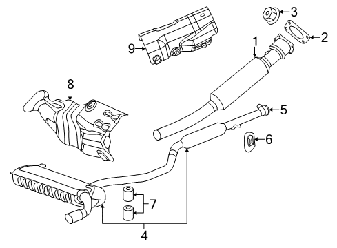2009 Chrysler Sebring Muffler & Tail Pipe Diagram for 5171095AM