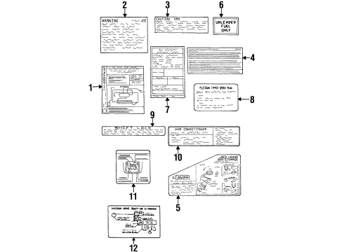 1996 Dodge Avenger Caution Label Diagram for MD325016