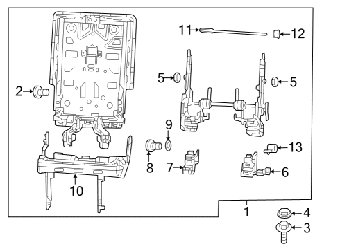 2025 Jeep Grand Wagoneer L Frame - Third Row Seat Diagram for 68422643AI