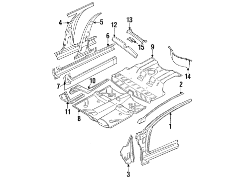 1995 Chrysler LHS Floor Pan, Front Diagram for 4756878AB