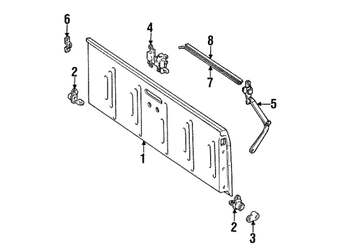 1987 Jeep Comanche Lock Cylinder Diagram for 83510179
