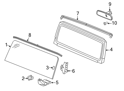 2009 Jeep Wrangler Windshield Spacer, Upper Diagram for 55360509AA
