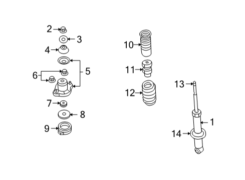 2011 Jeep Compass Spring, Rear Diagram for 5105982AD
