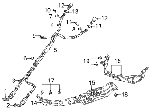 2023 Ram 1500 Heat Shield, Rear Driver Side Diagram for 68453281AF