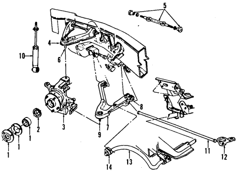 1995 Dodge Dakota Shock Absorber, Front Diagram for 52004972