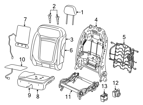 2015 Jeep Renegade Cushion Cover, Front Driver Side Diagram for 6AM87LXHAA