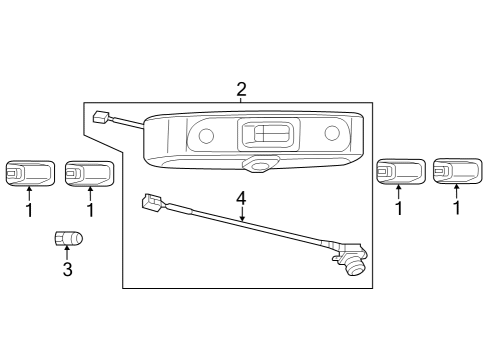 2014 Ram ProMaster 1500 Roof Marker Lamp, Rear Diagram for 6NC01RXFAA