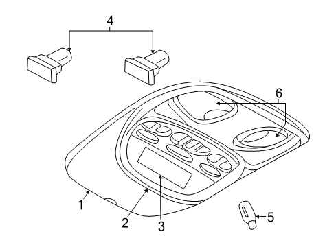 2009 Chrysler Aspen Overhead Console, Upper Diagram for 5KM781D1AE