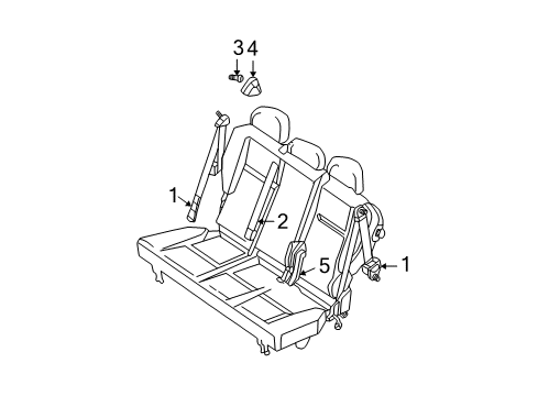 2004 Chrysler PT Cruiser Outer Buckle, Taupe, Rear Diagram for TR581L8AF