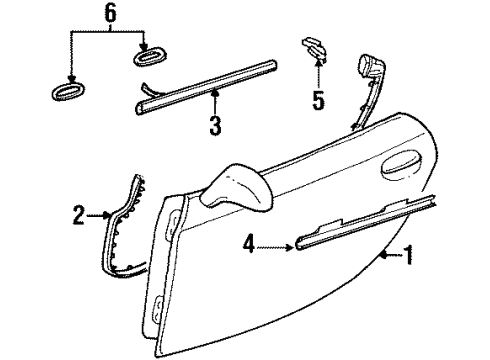 2002 Chrysler Prowler Weatherstrip Diagram for 4786227AB