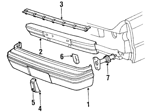1990 Chrysler New Yorker Bumper & Components - Rear Diagram 2 - Thumbnail