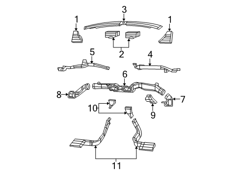 2009 Dodge Avenger Air Vent Grille, Driver Side Diagram for 1AM73BD1AC