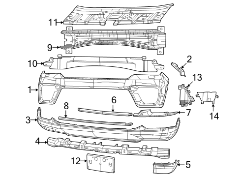 2022 Jeep Grand Cherokee Lower Deflector, Front Diagram for 68421752AB