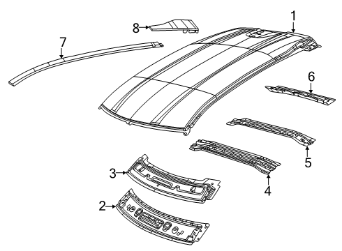2024 Dodge Charger Daytona Roof & Components Diagram 2 - Thumbnail