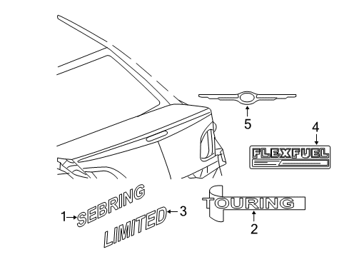 2008 Chrysler Sebring Exterior Trim - Trunk Diagram 2 - Thumbnail