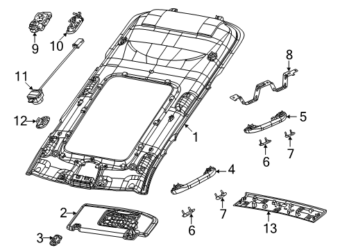 2021 Jeep Grand Cherokee L Interior Trim - Roof Diagram 2 - Thumbnail