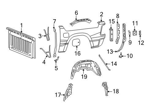 2025 Ram 1500 Front & Side Panels Diagram 2 - Thumbnail