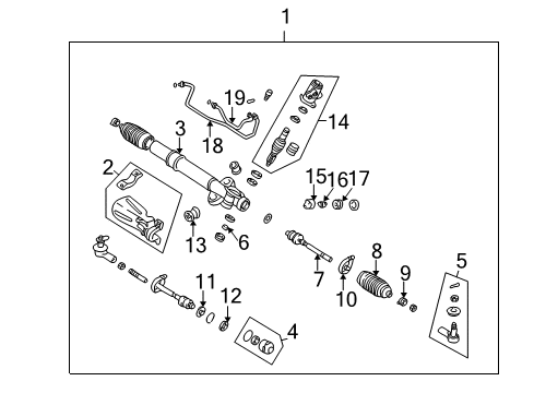 2003 Dodge Stratus Steering Gear Diagram for MR589197