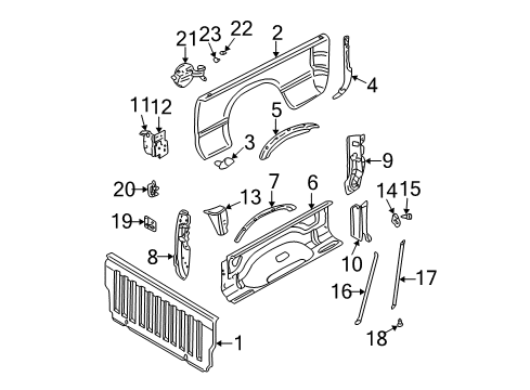 2004 Dodge Ram 2500 Hinge Reinforcement, Driver Side Diagram for 55276159AC