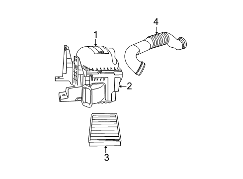 2006 Dodge Ram 1500 Air Cleaner, Upper Diagram for 5029618AB