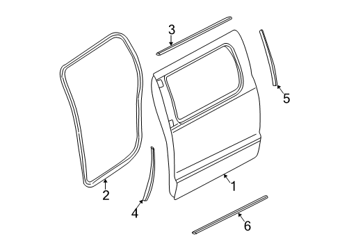 2006 Dodge Dakota Surround Weatherstrip, Rear Diagram for 55359712AJ