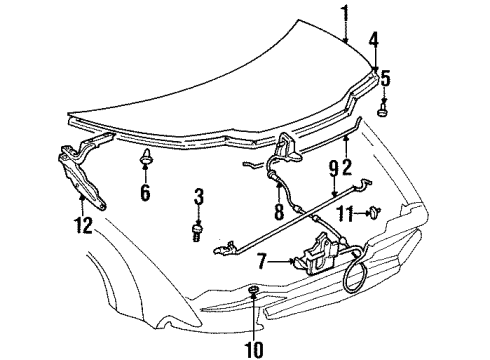 1997 Chrysler Sebring Hinge Diagram for 4724321