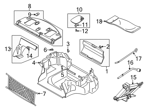 2002 Dodge Stratus Cargo Net Hook, Rear Diagram for 4628911AA