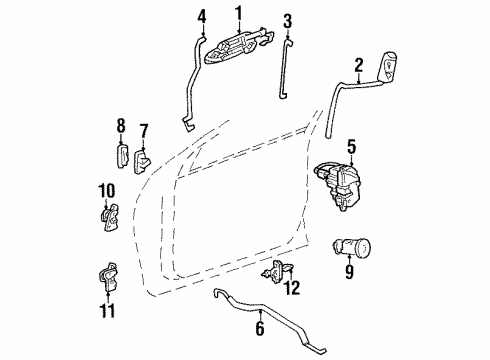 2000 Chrysler LHS Handle, Outside, Front Outer Driver Side Diagram for LF03TZZAE