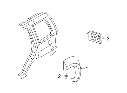 2007 Dodge Nitro Wheel Flare, Rear Passenger Side Diagram for 5KH50CD7AB