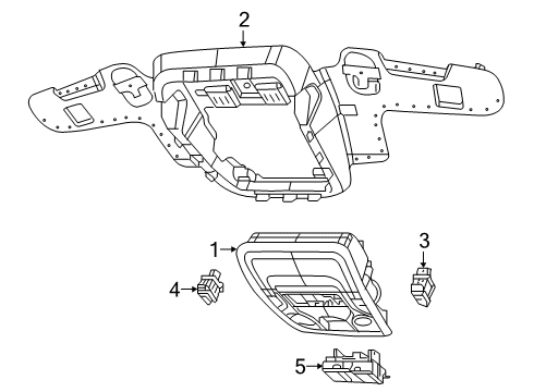 2019 Ram 1500 Overhead Console, Upper Diagram for 6KE831L1AE