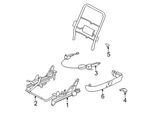 1999 Dodge Intrepid Adjust Bar, Passenger Side Diagram for 4746292