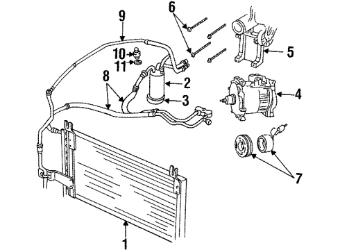 1994 Dodge Ram 2500 Compressor Bolt Diagram for 6501690